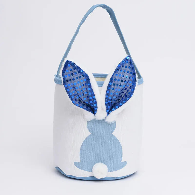 Cute Sequin Bunny Ear Easter Basket