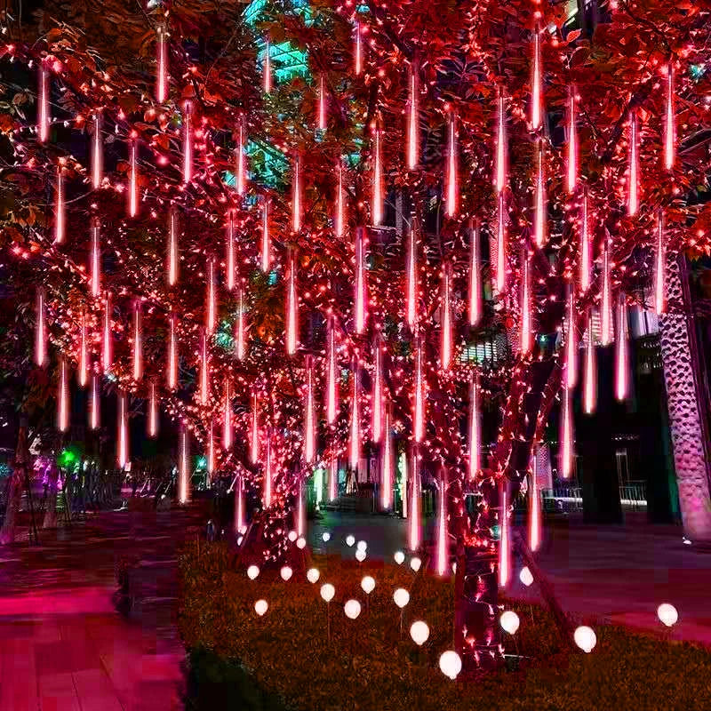 Solar Meteor Shower Lights Falling Rain Drop Fairy String Light for Christmas