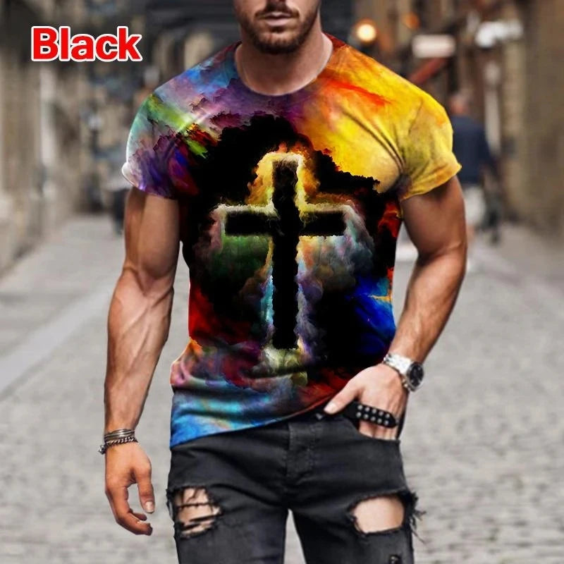 Christian 3D-Printed Cross T-Shirt