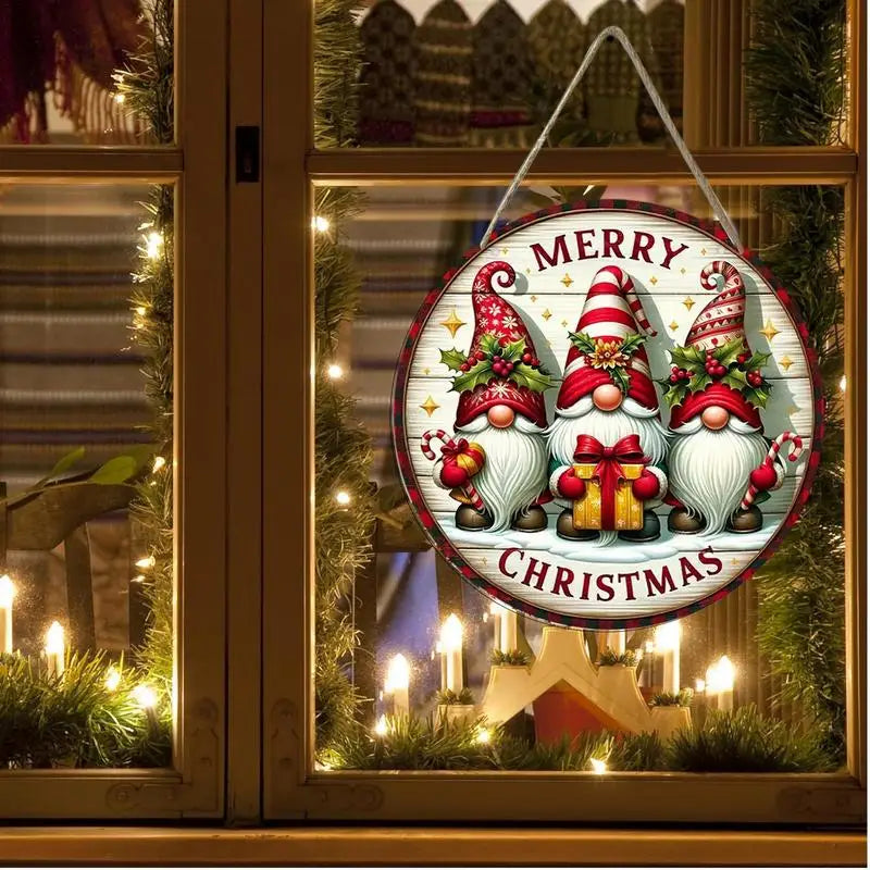 Wooden Christmas Tree Decoration Hanging Plaque