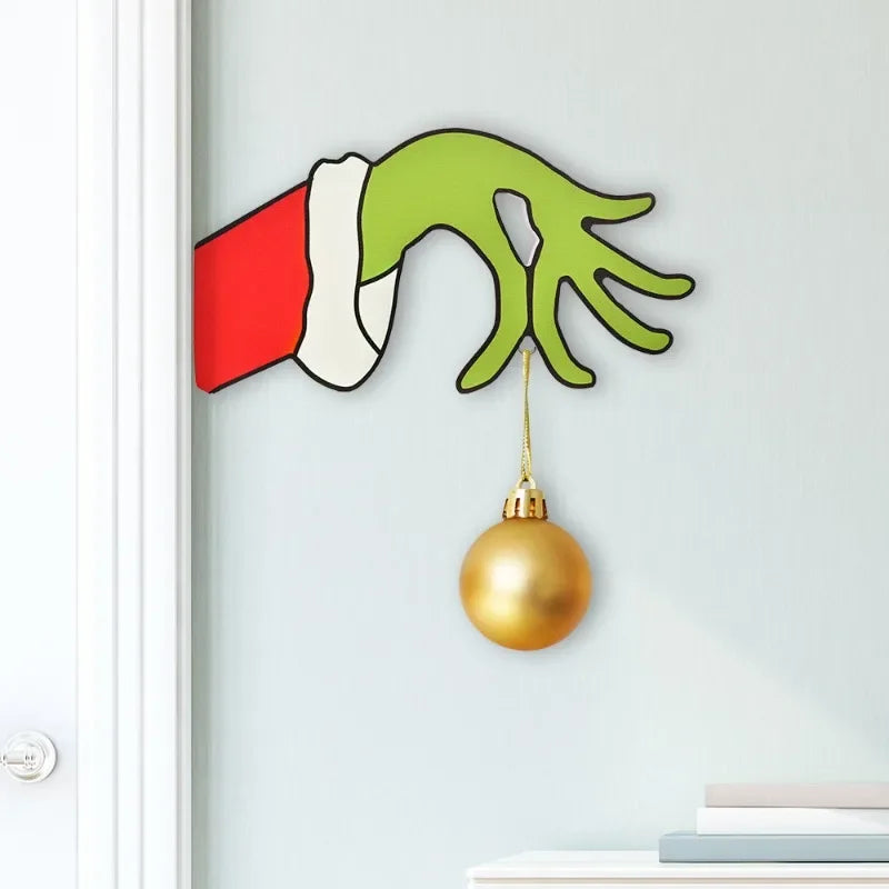 Grinch Hand Wooden Decorations