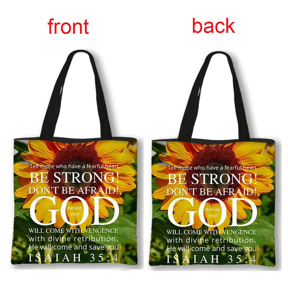 Christian Bible Verse Print Handbag