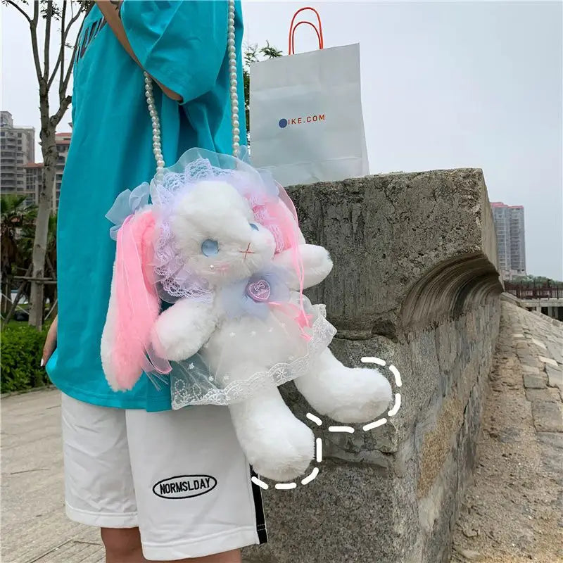 Bow Rabbit Doll Crossbody Bag