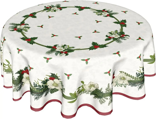 Merry Christmas Tablecloth Round