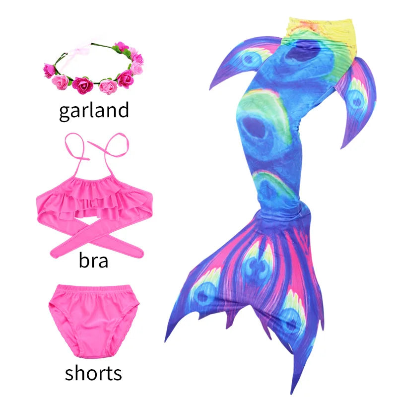 NEW Design 4Pcs 5Pcs/Set Kids Mermaid Tails