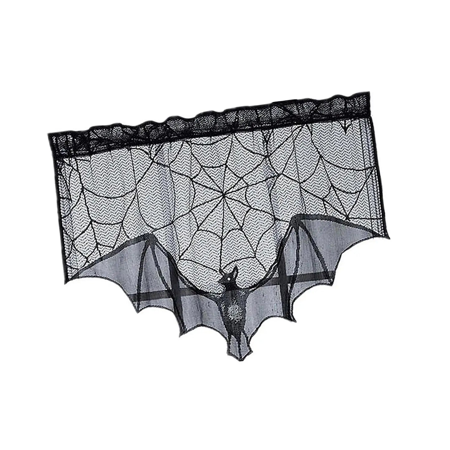 Halloween Window Valance Gothic Lace Mantel Scarf
