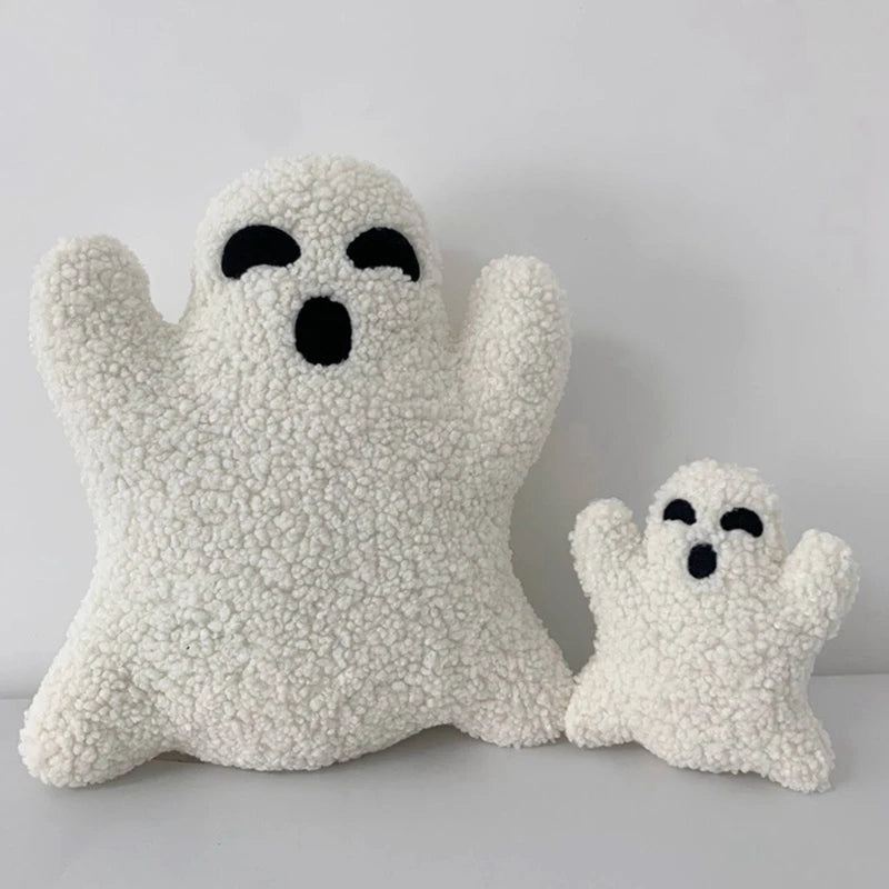 Soft Plush Halloween Ghost and Pumpkin Throw Pillow