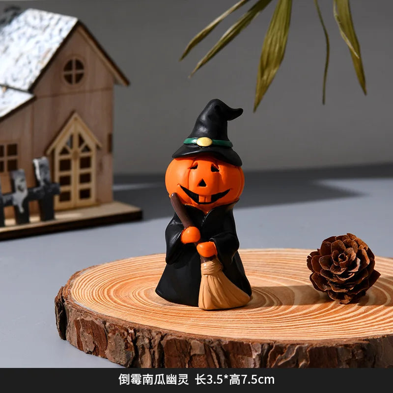 Pumpkin desktop spooky doll decorations