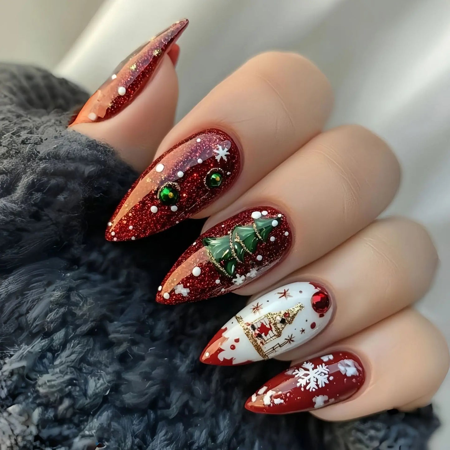 Christmas party nail art press on set