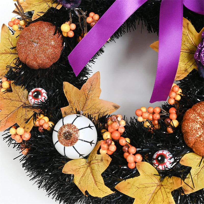 Purple Halloween Wreath (with LED lights)