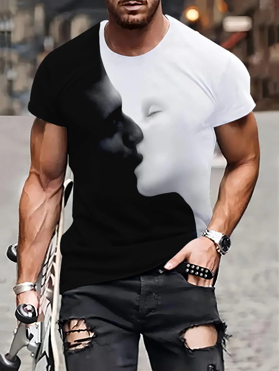 Casual Faith Split Color T-Shirt