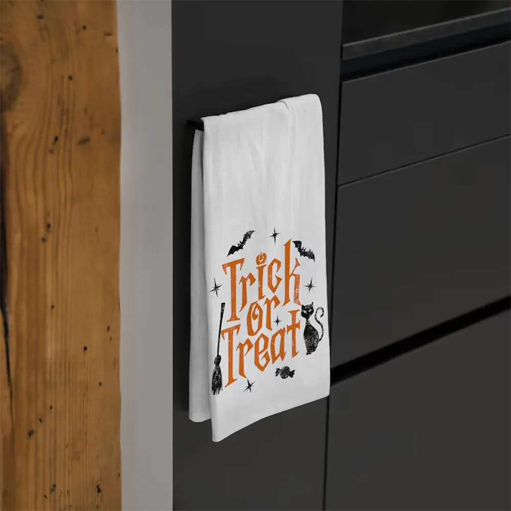 Halloween Trick or Trick Festival Tea Towel