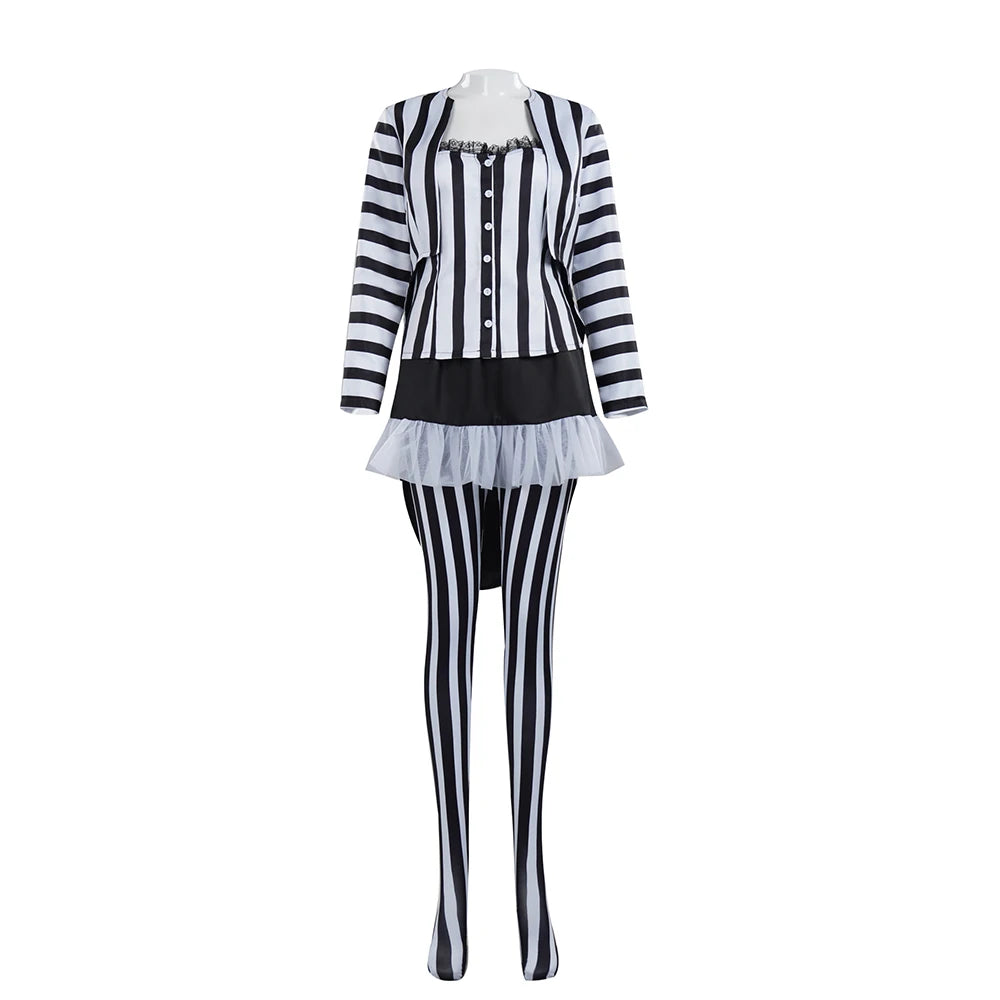 Beetlejuice Striped Dress Costumes for Women