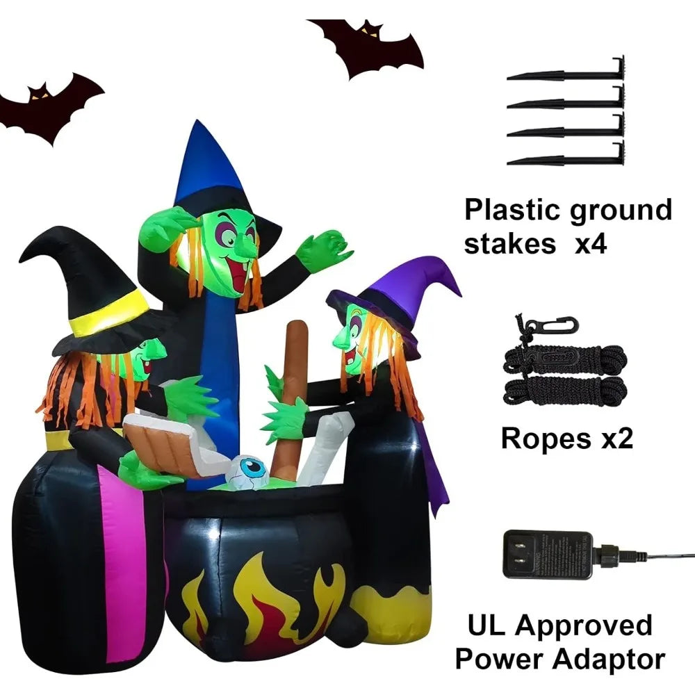 Inflatable Witch Decoration (with LED Lights)