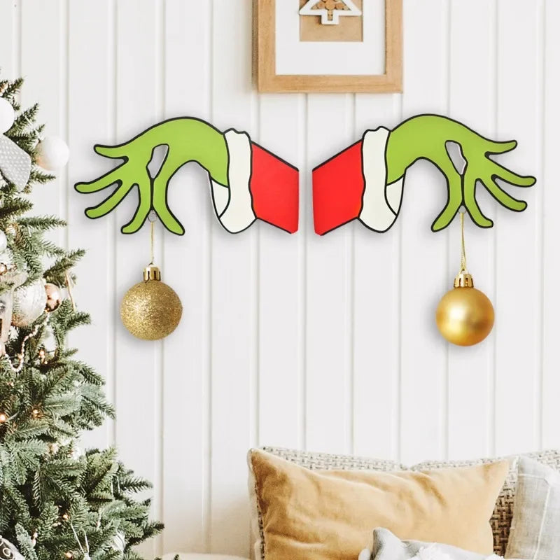 Grinch Hand Wooden Decorations