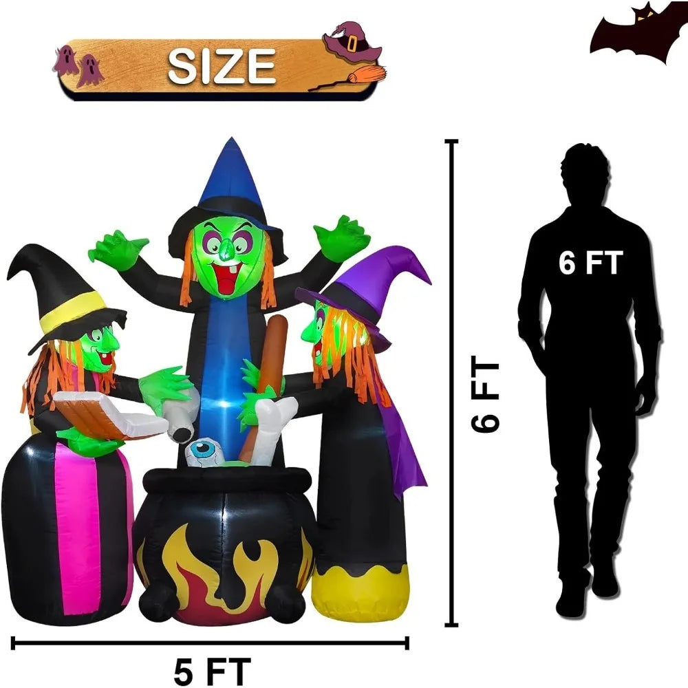 Inflatable Witch Decoration (with LED Lights)