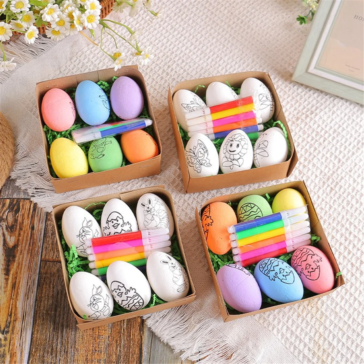 6-Piece DIY Hand-Painted Easter Egg Kit