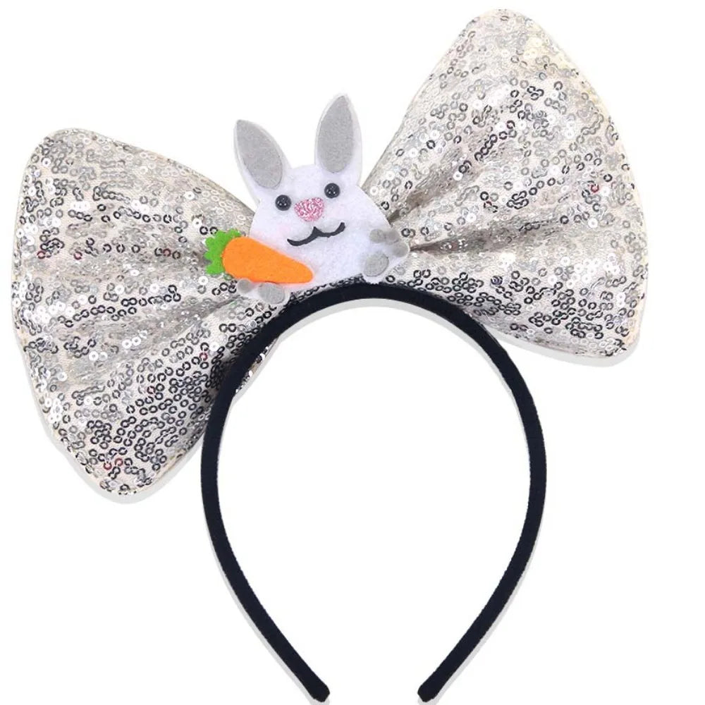 Funny Felt & Sequin Easter Large Bow Headband ππ°β¨