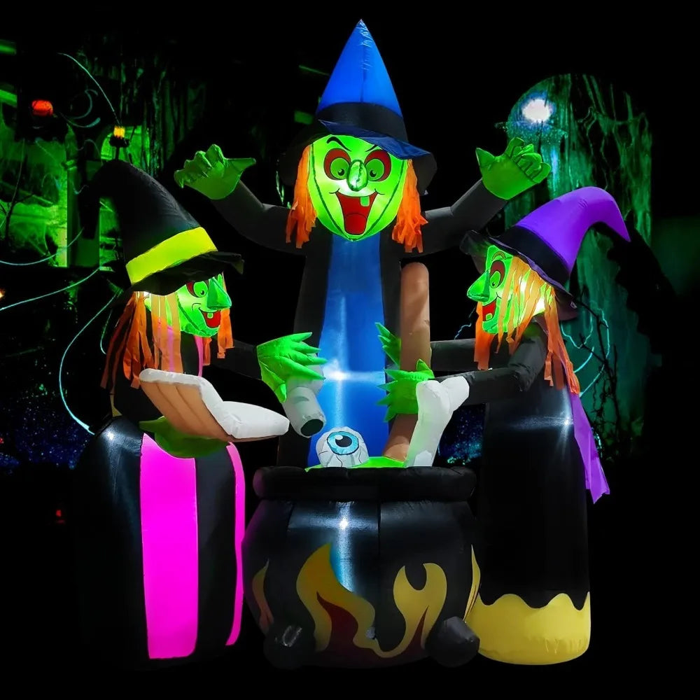 Inflatable Witch Decoration (with LED Lights)