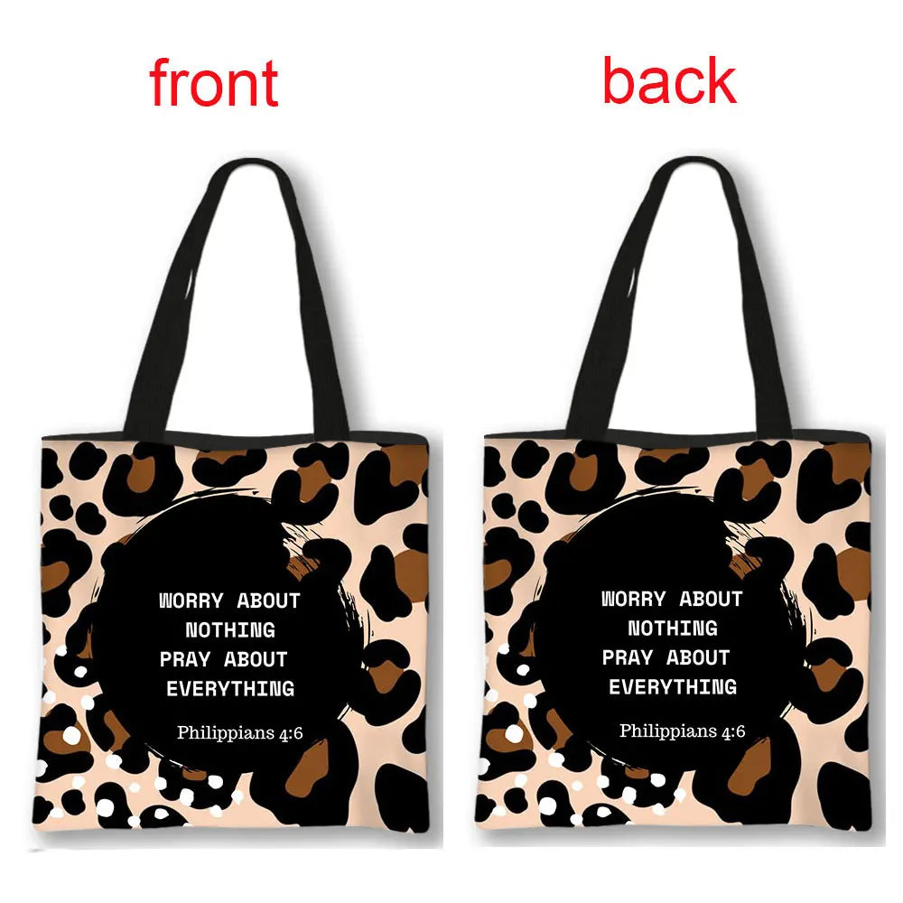 Christian Bible Verse Print Handbag