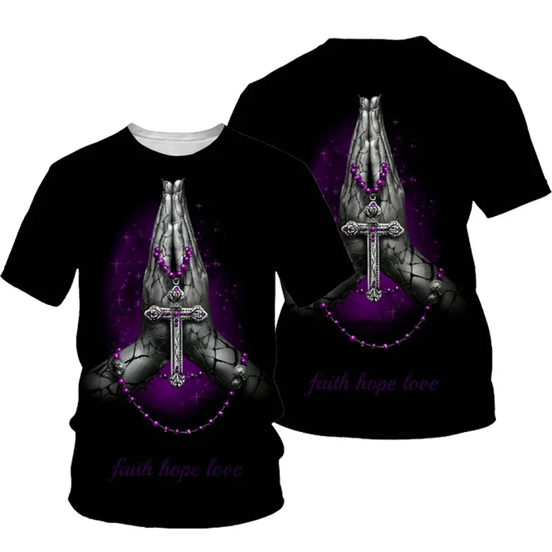 3D Cross Men Christian T-shirt