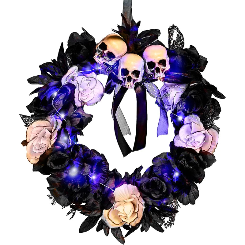 Purple Halloween Wreath (with LED lights)