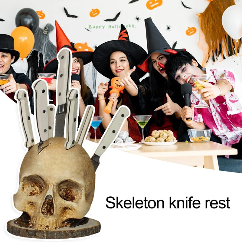Skull Knife Holder For Kitchen