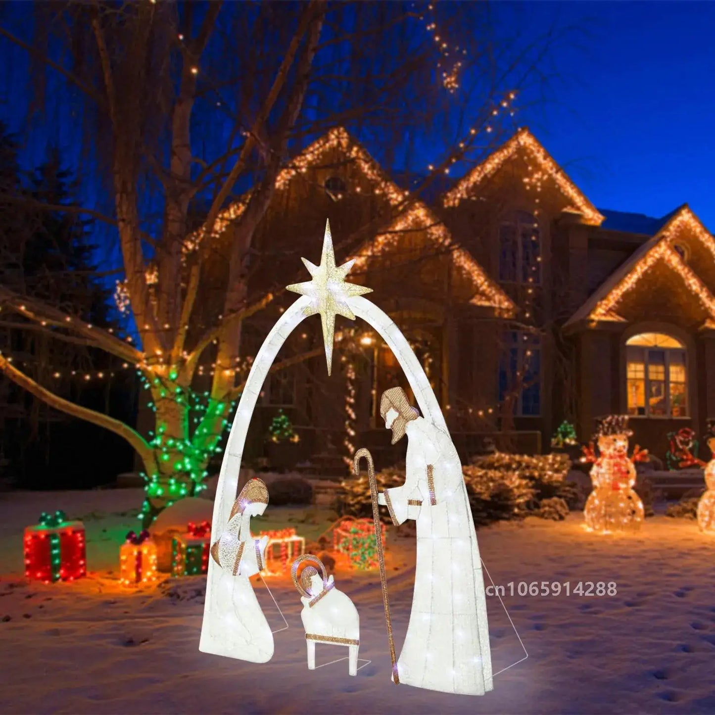5ft Lighted Outdoor Nativity Set