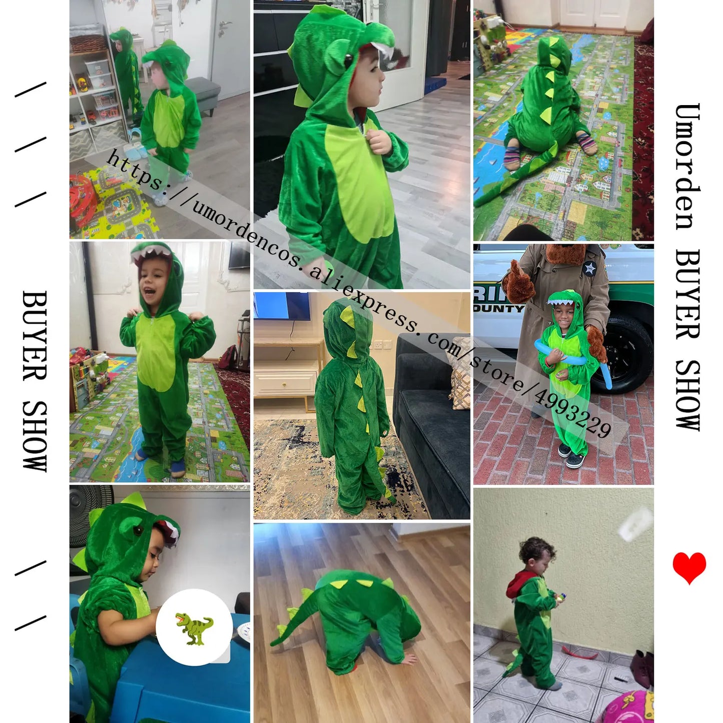 Cute Dinosaur Costume (Sizes 2T to 8)
