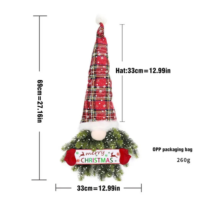Light up Christmas Gnome Hat Wreath
