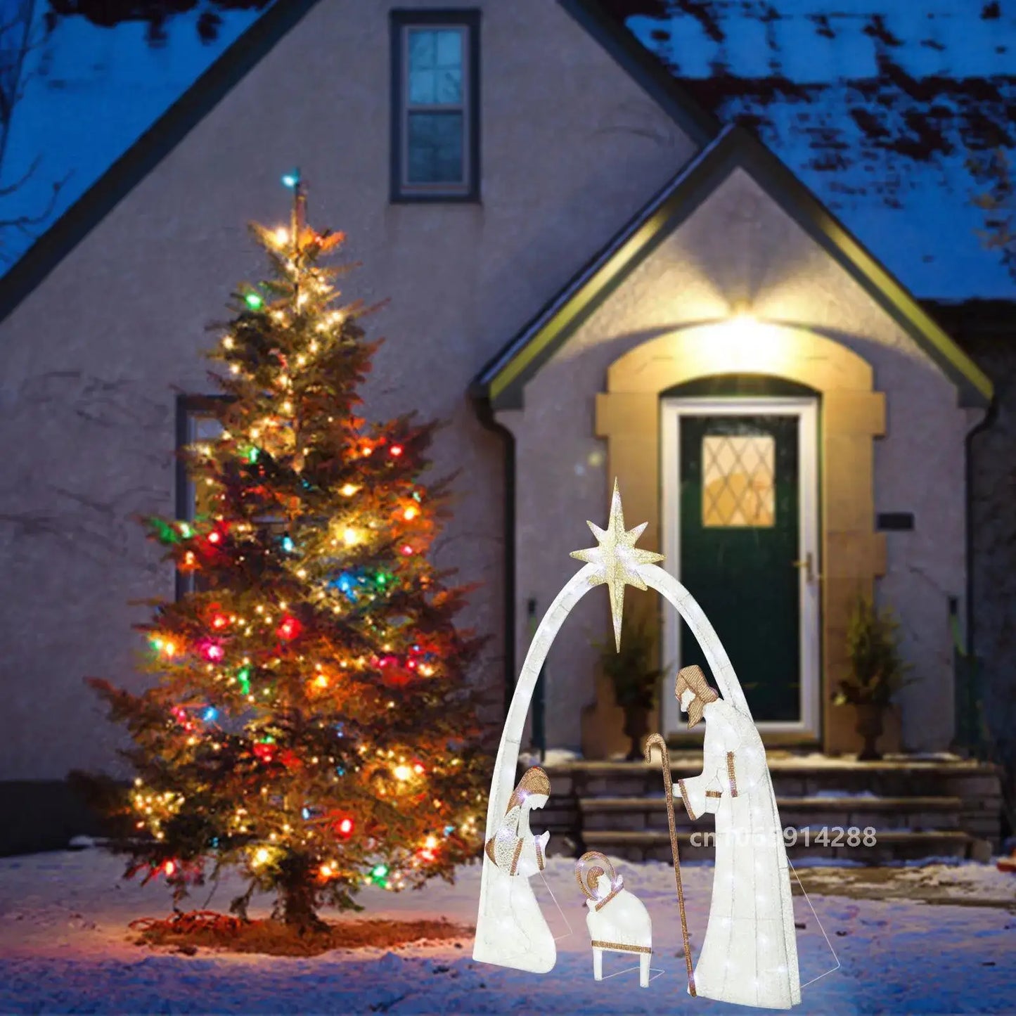 5ft Lighted Outdoor Nativity Set