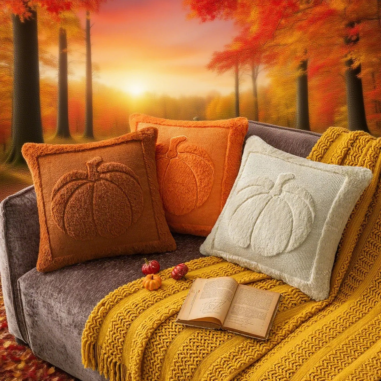 Decorative Fall Pumpkin Cushion Covers