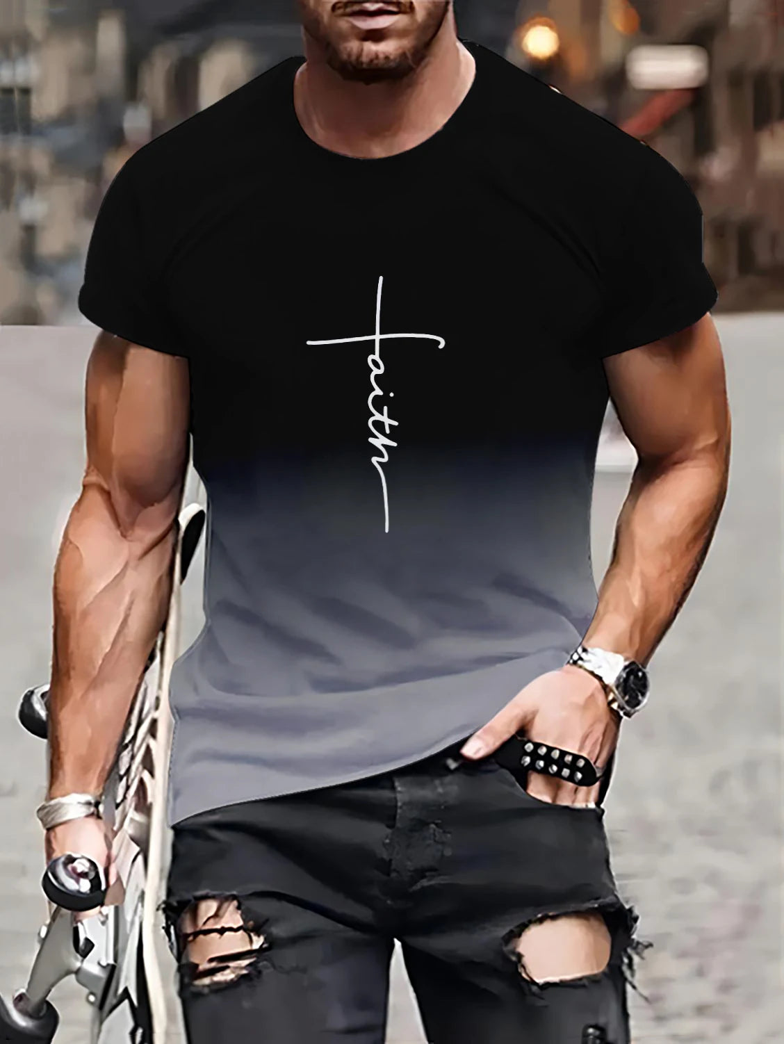 Casual Faith Split Color T-Shirt