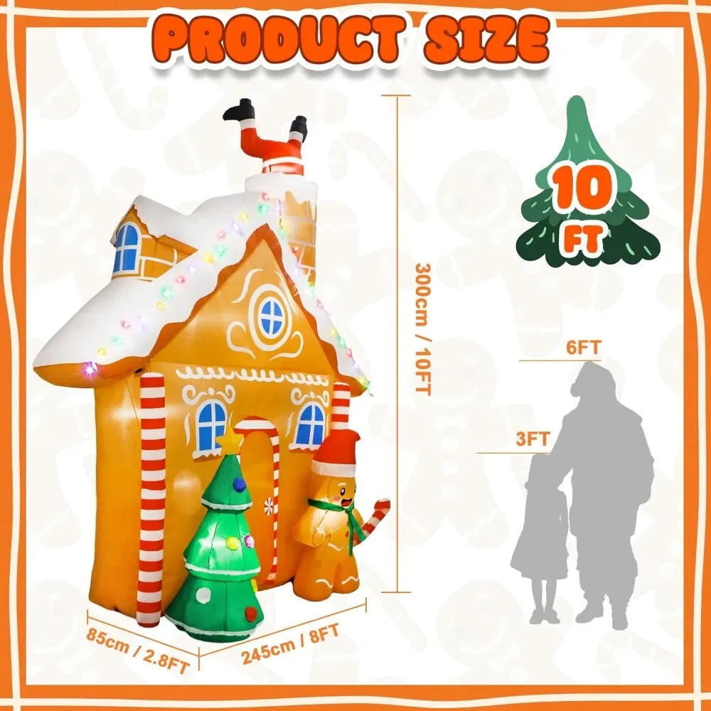 10FT Christmas Inflatable Gingerbread House
