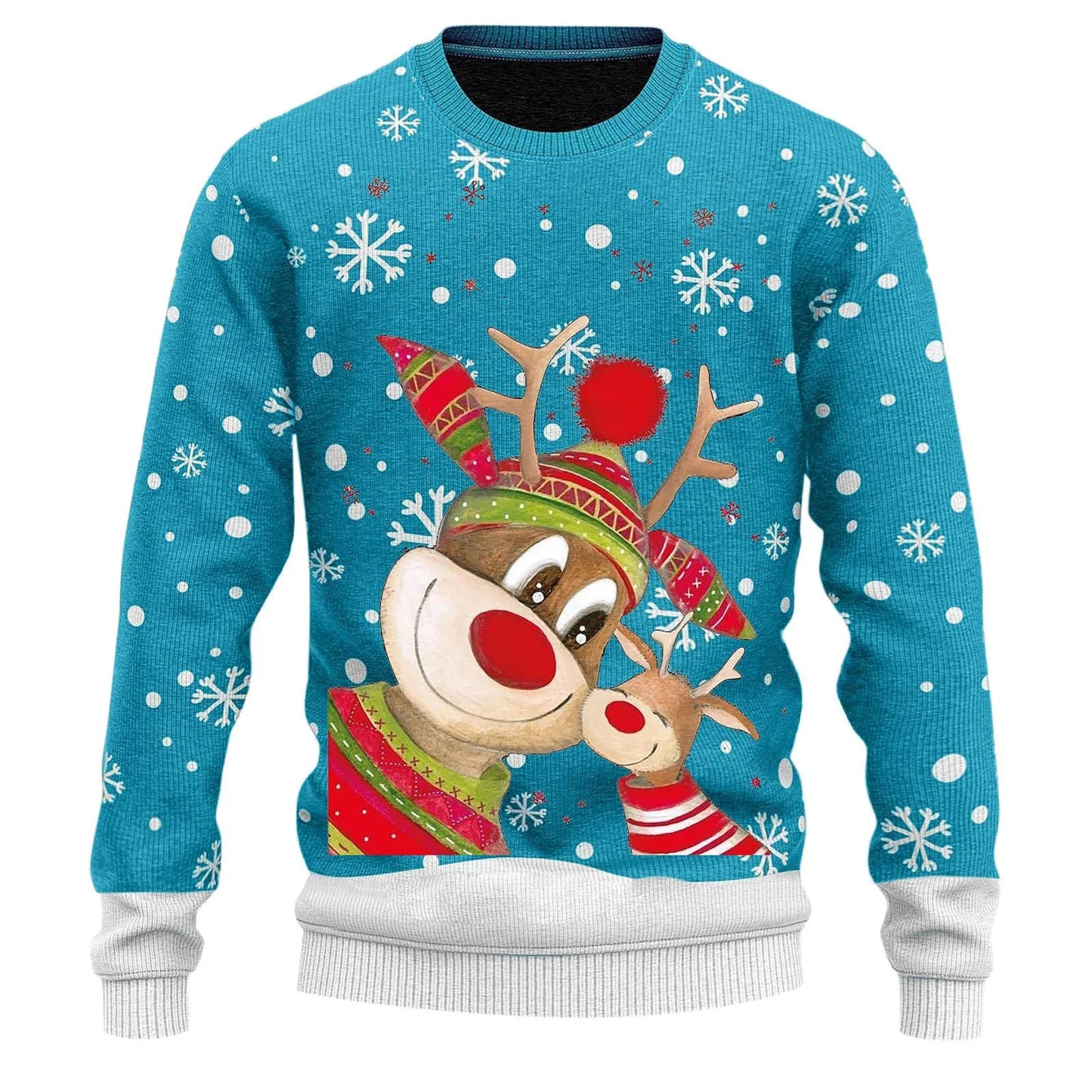 Ugly Christmas Sweater Men's Knitted Pullover Reindeer