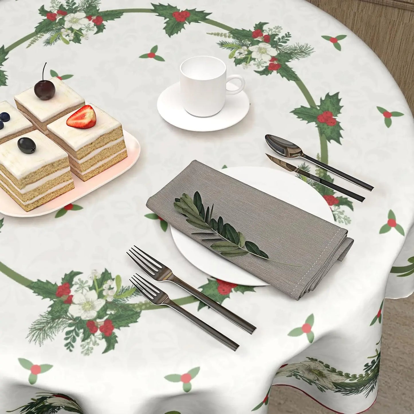 Merry Christmas Tablecloth Round