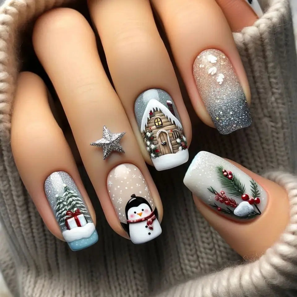 24pcs Christmas Press on Nails
