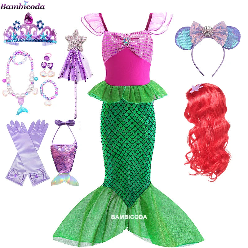 Little Mermaid Ariel Princess Dress Costumes
