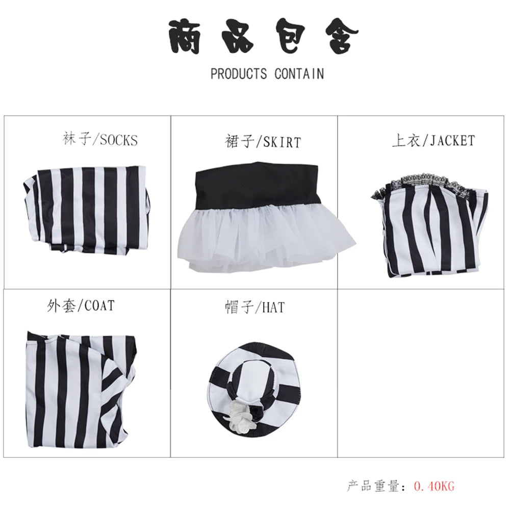 Beetlejuice Striped Dress Costumes for Women