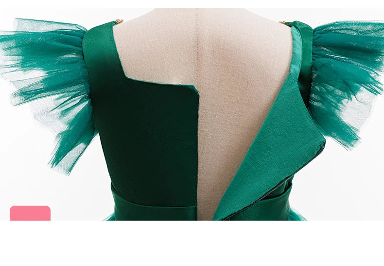 Green Christmas Tree Dress For Girls