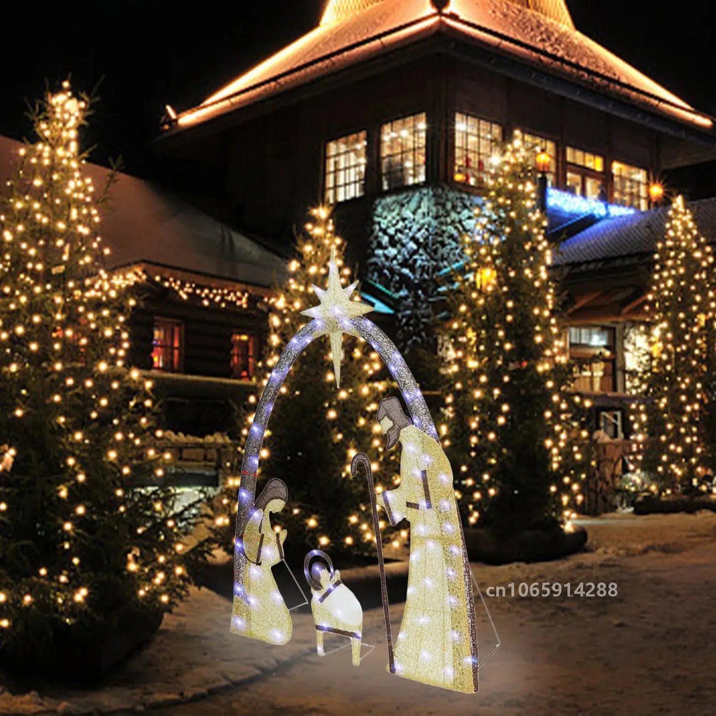 5ft Lighted Outdoor Nativity Set