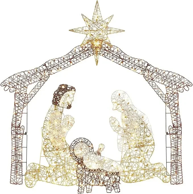 6ft Lighted Outdoor Nativity Scene