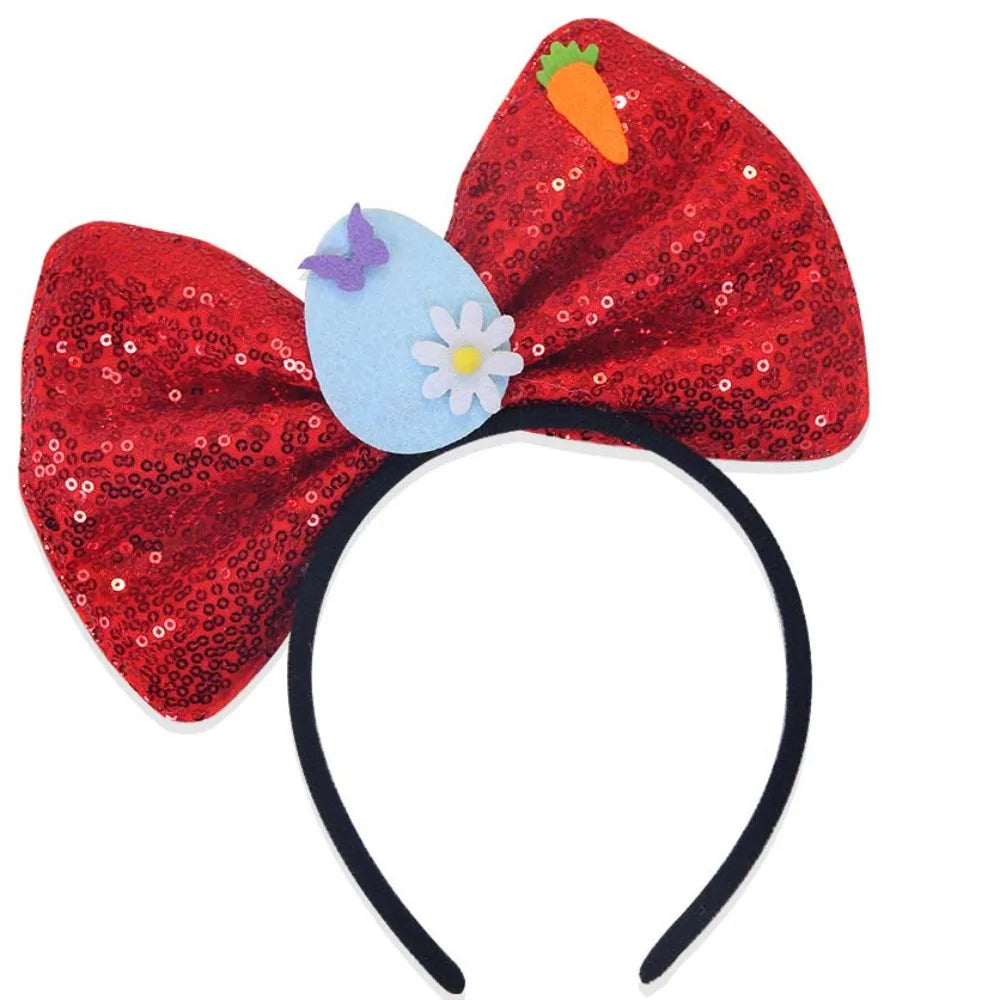 Funny Felt & Sequin Easter Large Bow Headband ππ°β¨