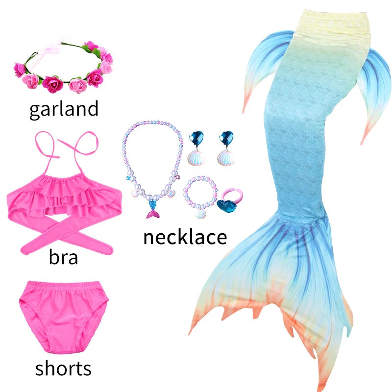 NEW Design 4Pcs 5Pcs/Set Kids Mermaid Tails