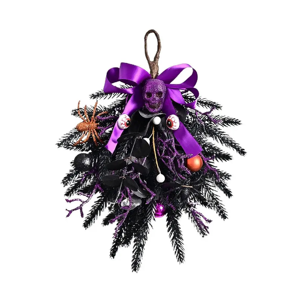Black & Purple Skull Wreath