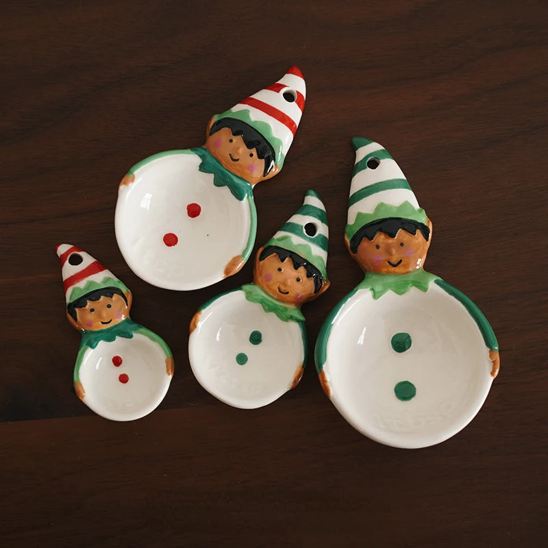 Elf Hand-painted Ceramic Measuring Spoons