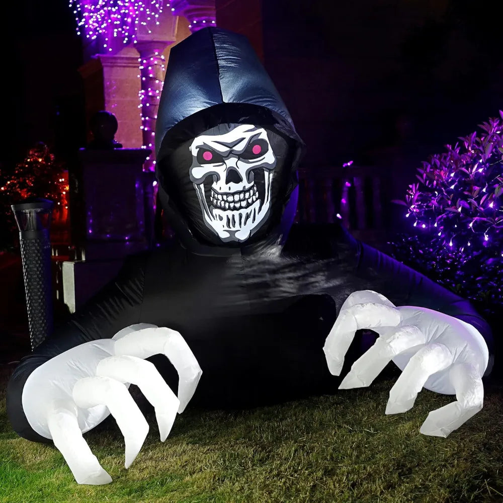 Inflatable Grim Reaper Decoration (w LED Lights - 5 Ft)