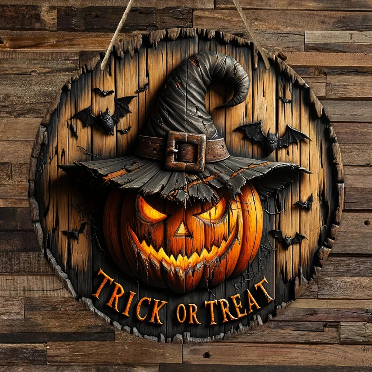 Wooden Halloween Wreath