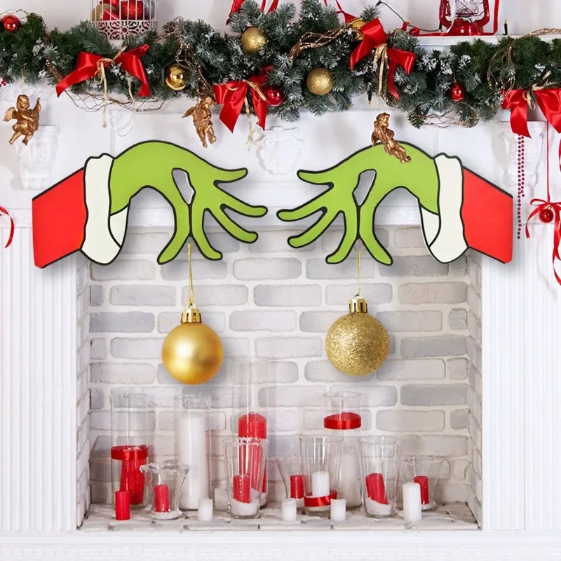 Grinch Hand Wooden Decorations