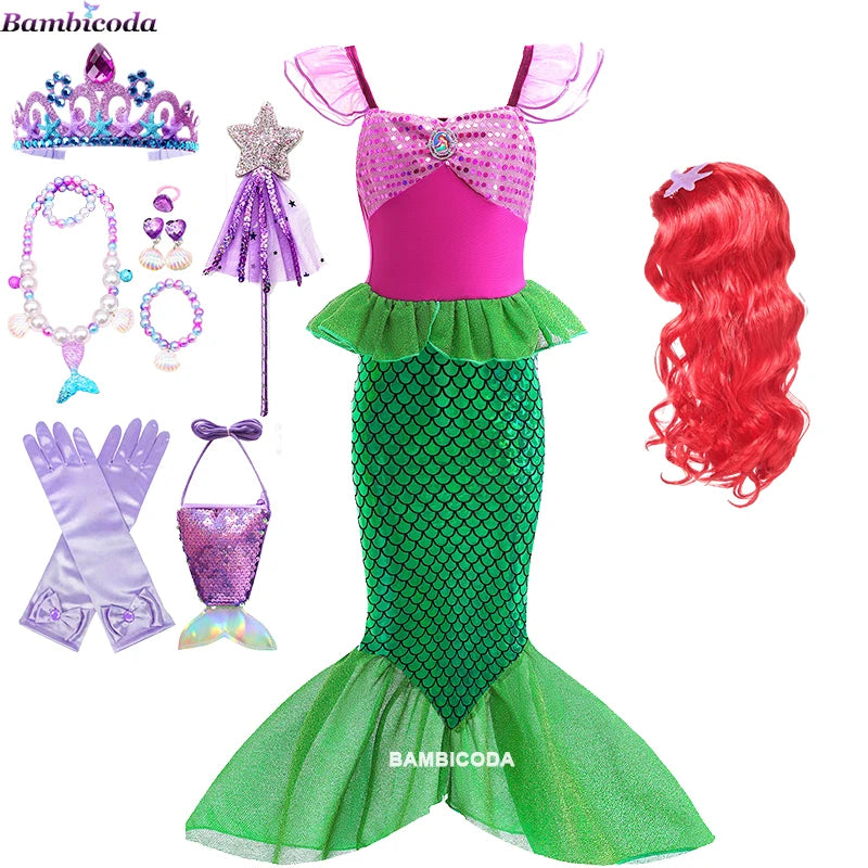 Little Mermaid Ariel Princess Dress Costumes